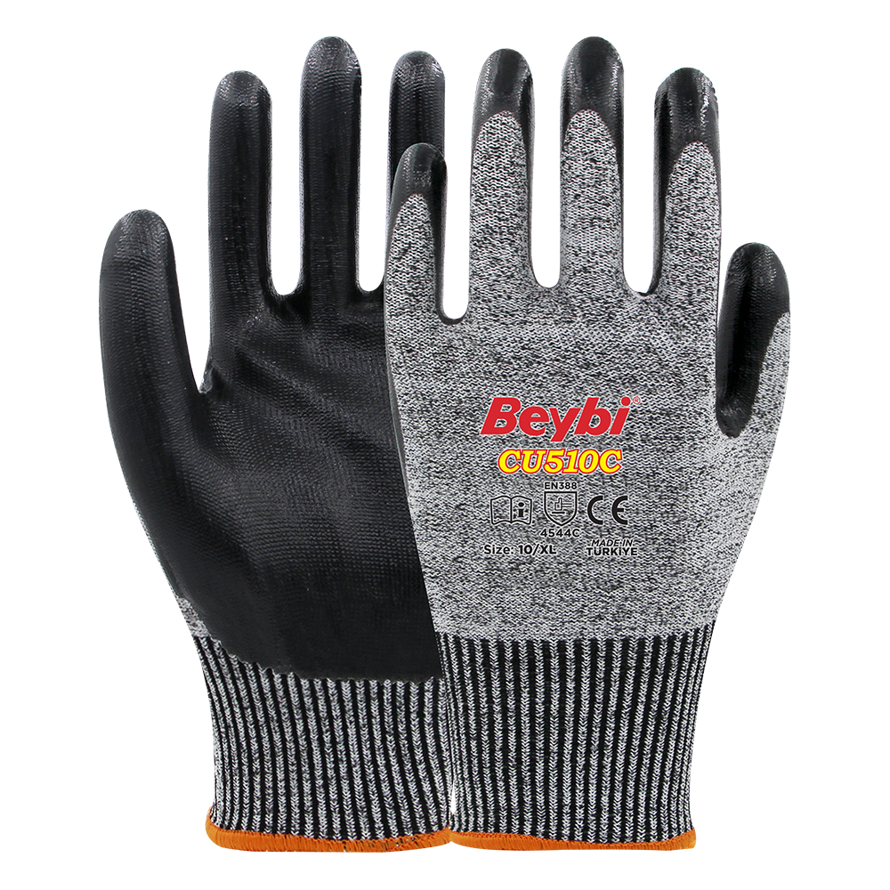 Beybi CU510C PU Kaplı Polietilen Kesilmeye Dirençli Örme Eldiven