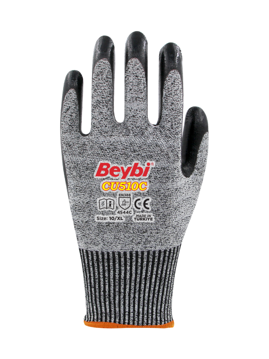 Beybi CU510C PU Kaplı Polietilen Kesilmeye Dirençli Örme Eldiven