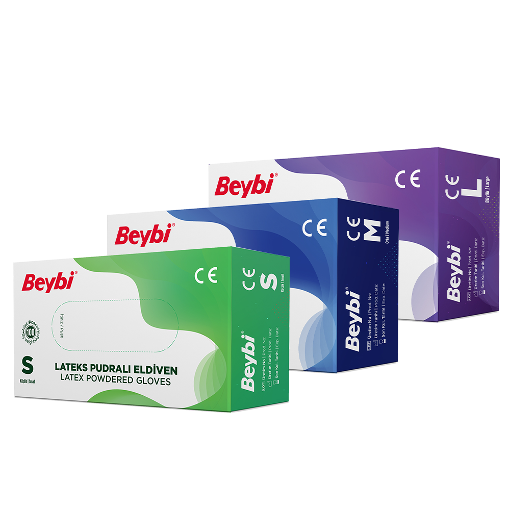 Beybi Lateks Pudralı Eldiven 100'lük Kutu