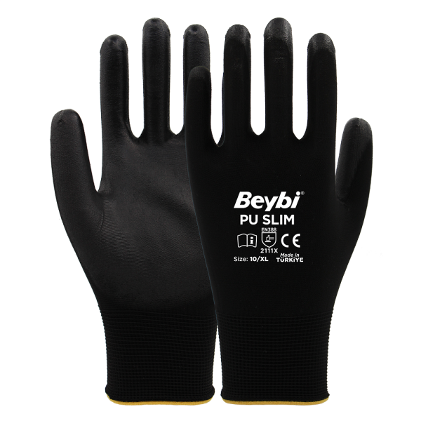 Beybi PU SLIM 1/2 Poliüretan Kaplı Polyester Örme Eldiven 
