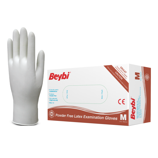 Beybi Pudrasız Lateks Muayene Eldiveni - 100'lük Kutu
