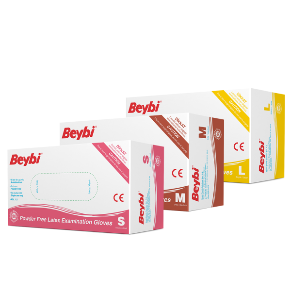 Beybi Pudrasız Lateks Muayene Eldiveni - 100'lük Kutu