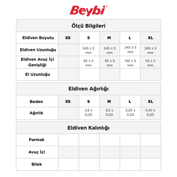 Beybi Pudrasız Mavi Nitril Muayene Eldiveni - 100'lük Kutu