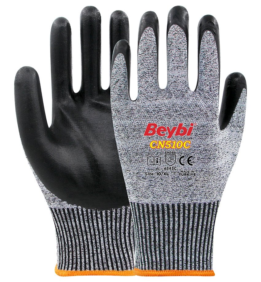 Beybi CN510C Nitril Kaplı Kesilmeye Dirençli Eldiven
