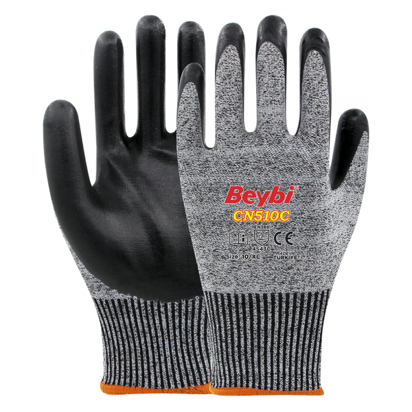 Beybi CN510C Nitril Kaplı Kesilmeye Dirençli Eldiven