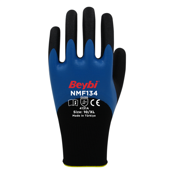Beybi NMF134 Mikro Köpük Nitril Kaplı Polyester Örgü Eldiven