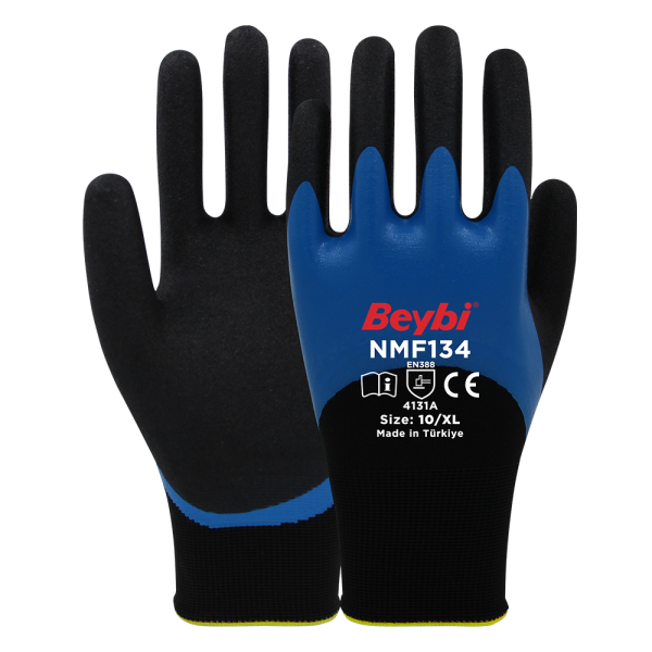 Beybi NMF134 Mikro Köpük Nitril Kaplı Polyester Örgü Eldiven