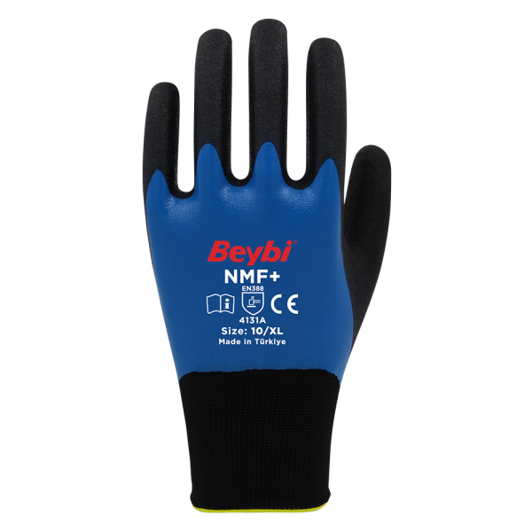 Beybi NMF+ Tam Kaplı Mikro Köpük Nitril Kaplı Polyester Örgü Eldiven