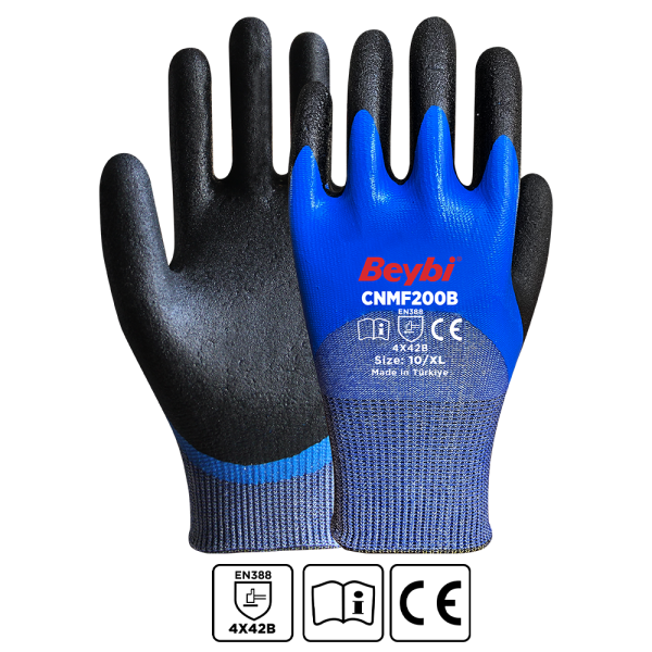 Beybi CNMF200B Kesilmeye Dayanıklı Mikro Köpük Nitril Kaplı Eldiven