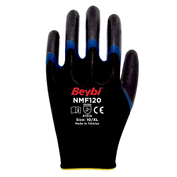 Beybi NMF120 Mikro Köpük Nitril Kaplı Polyester Örgü Eldiven