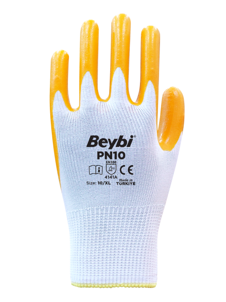 Beybi PN10 Polyester Örme Nitril Eldiven