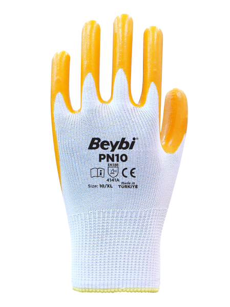 Beybi PN10 Polyester Örme Nitril Eldiven
