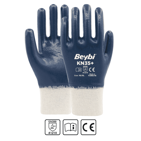 Beybi KN35+ Tam Kaplama Pamuk Nitril Eldiven