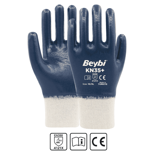 Beybi KN35+ Tam Kaplama Pamuk Nitril Eldiven