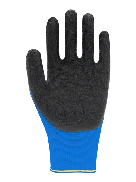 Beybi PL9 Polyester Örme Lateks Eldiven NO: 9 - Çift - Mavi\Siyah