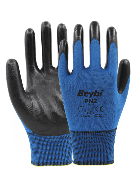 Beybi PN2 Polyester Örme Nitril Eldiven