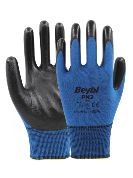 Beybi PN2 Polyester Örme Nitril Eldiven