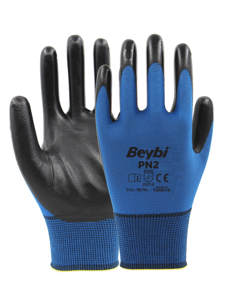 Beybi PN2 Polyester Örme Nitril Eldiven