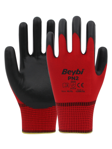 Beybi PN2 Polyester Örme Nitril Eldiven