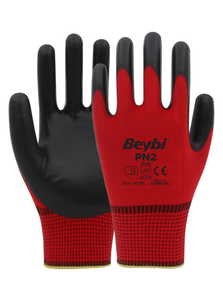 Beybi PN2 Polyester Örme Nitril Eldiven