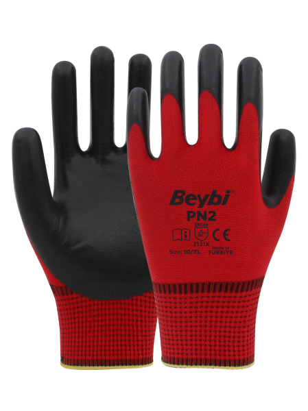 Beybi PN2 Polyester Örme Nitril Eldiven