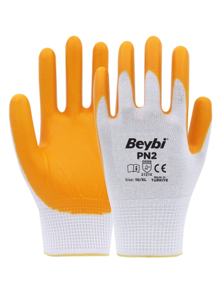 Beybi PN2 Polyester Örme Nitril Eldiven