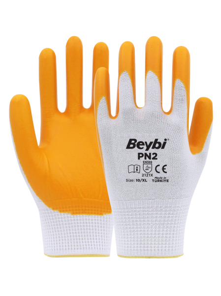 Beybi PN2 Polyester Örme Nitril Eldiven