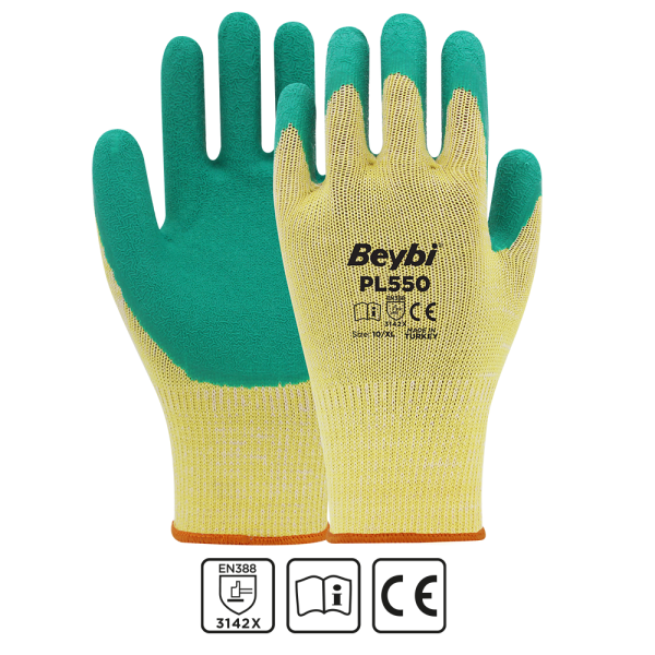 Beybi PL550 Polyester Örme Lateks Eldiven