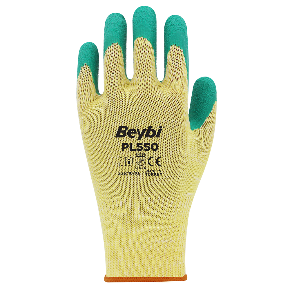 PL550 Polyester Örme Lateks Eldiven
