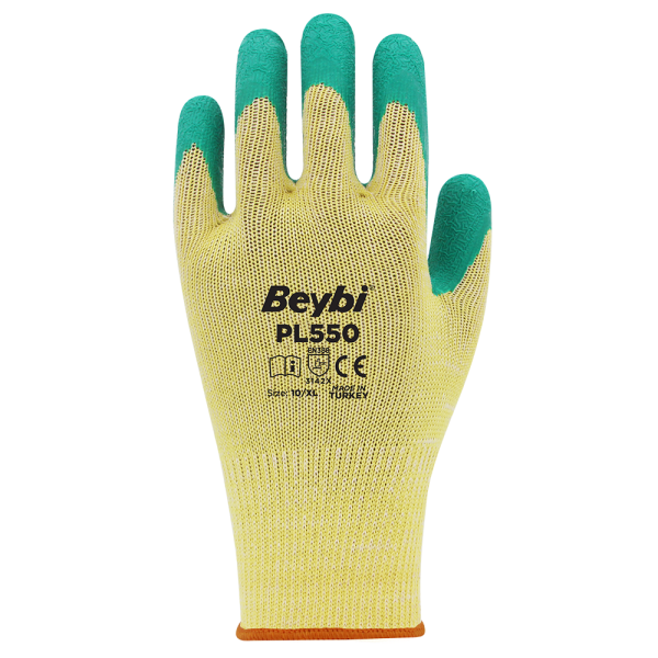 PL550 Polyester Örme Lateks Eldiven