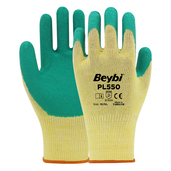 Beybi PL550 Polyester Örme Lateks Eldiven