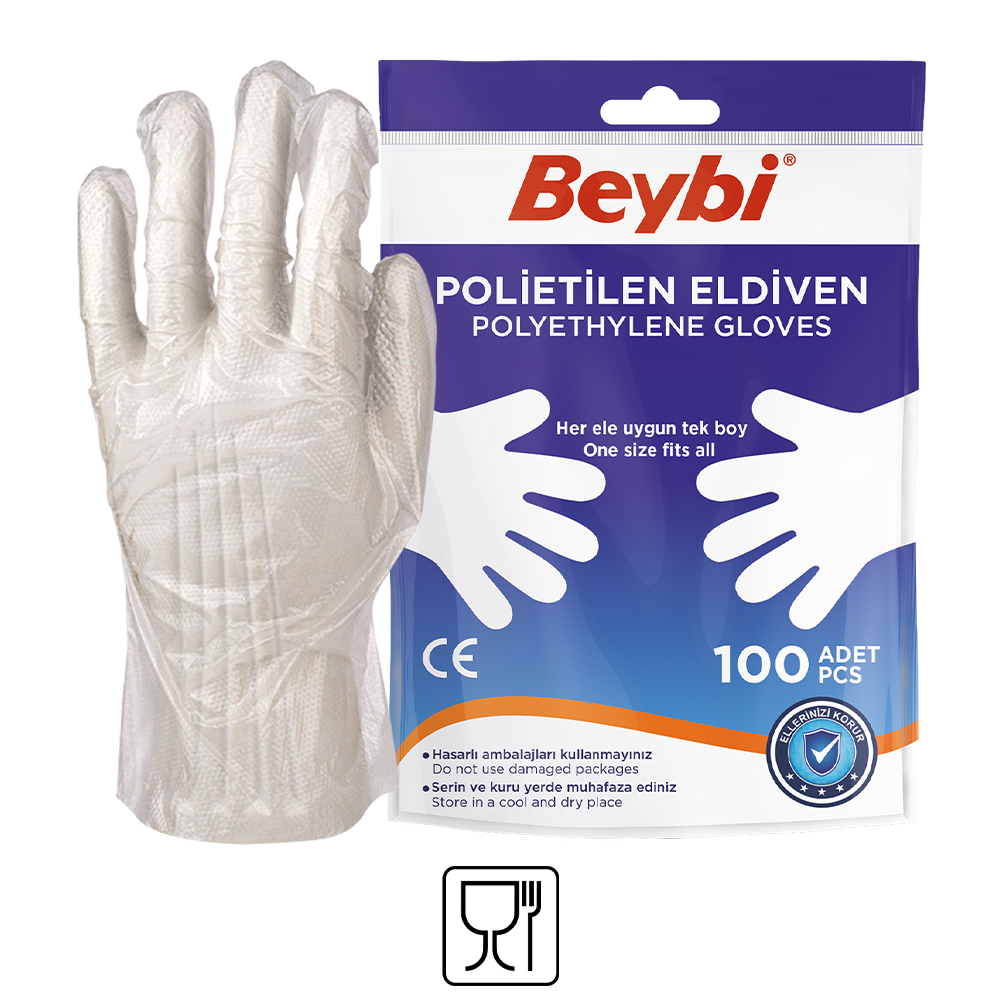 PET (Polietilen) Eldiven - 100'lük Poşet