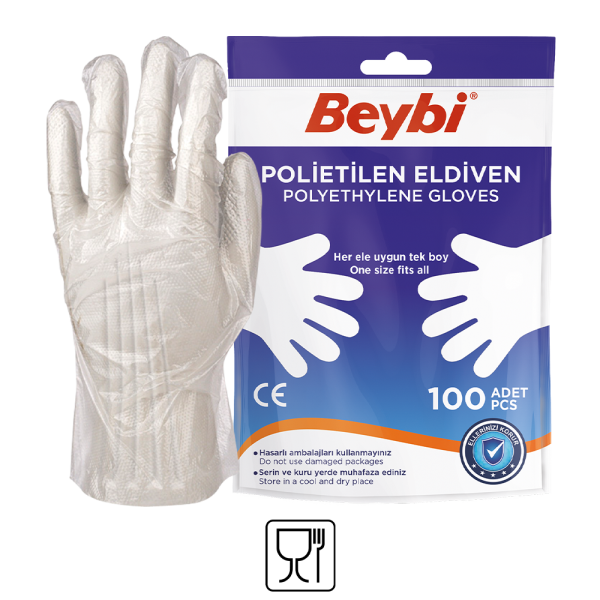 Beybi PET (Polietilen) Eldiven - 100'lük Poşet