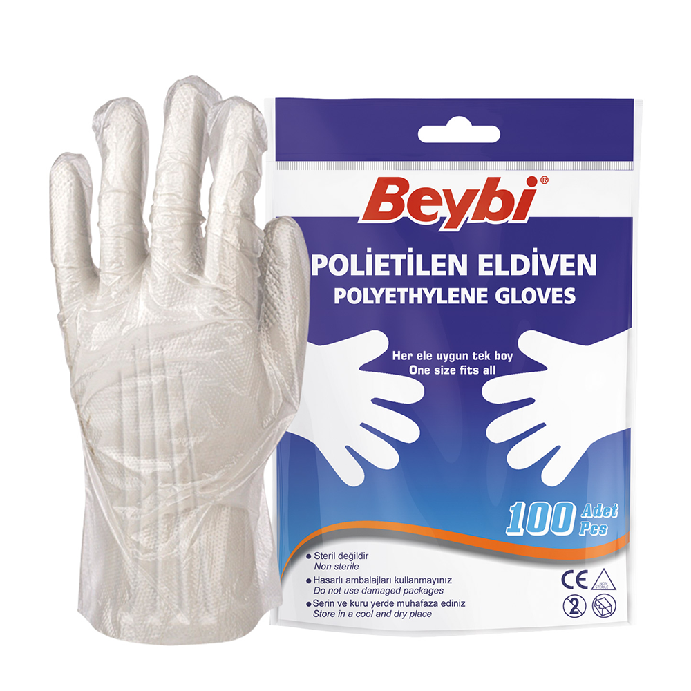 Beybi PET (Polietilen) Eldiven - 100'lük Poşet