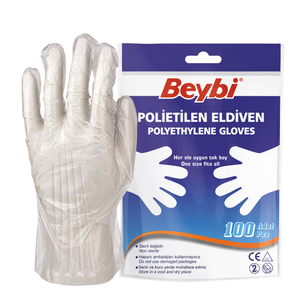 Beybi PET (Polietilen) Eldiven - 100'lük Poşet