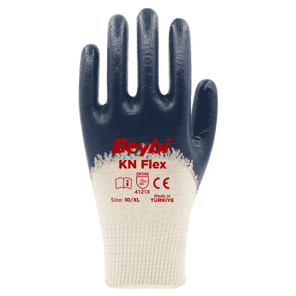 Beybi KN Flex Pamuk Nitril Eldiven NO: 10 - Çift - Sarı