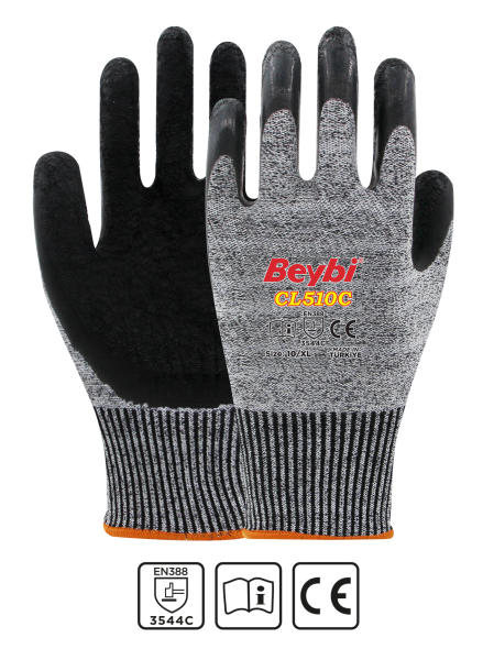 Beybi CL510C Lateks Kaplı Kesilmeye Dirençli Eldiven