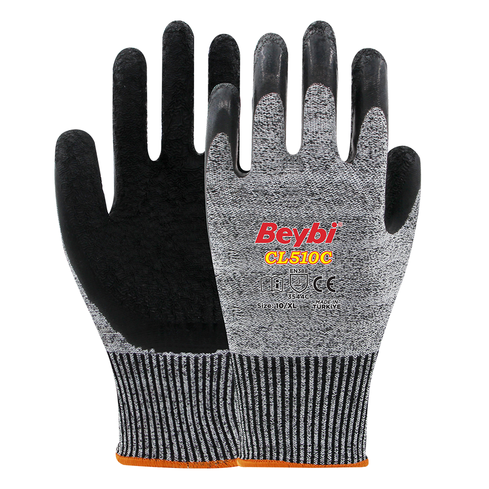 Beybi CL510C Lateks Kaplı Kesilmeye Dirençli Eldiven Çift - NO: 9