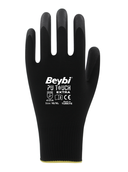 Beybi Pu Touch Ekstra Poliüretan Kaplı Polyester Örme Eldiven