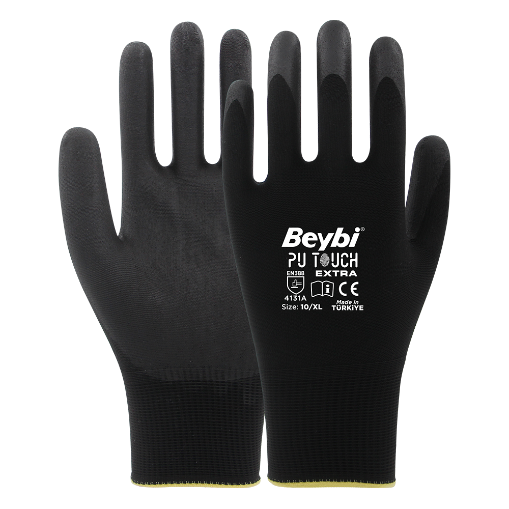 Beybi Pu Touch Ekstra Poliüretan Kaplı Polyester Örme Eldiven
