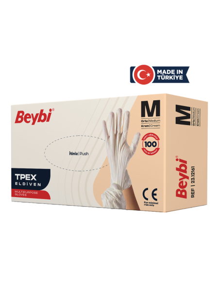 Beybi TPEX Eldiven Krem - 100'lük Kutu