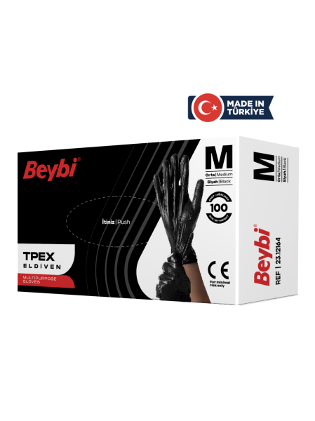 Beybi TPEX Eldiven Siyah - 100'lük Kutu