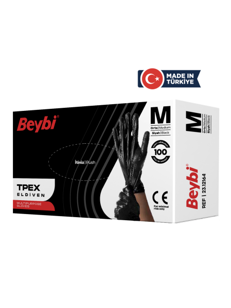 Beybi TPEX Eldiven Siyah - 100'lük Kutu