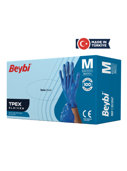 Beybi TPEX Eldiven Mavi - 100'lük Kutu