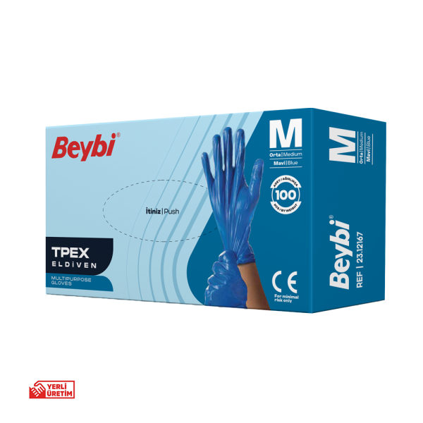 Beybi TPEX Eldiven Mavi - 100'lük Kutu