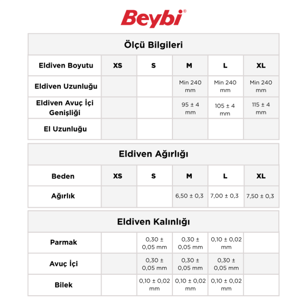 Beybi Diamond Siyah Nitril Eldiven - 100'lük Kutu
