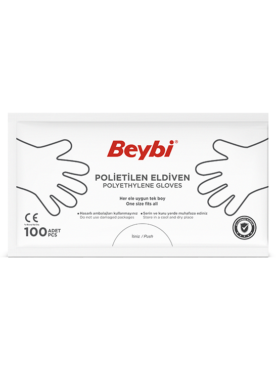 Beybi PET (Polietilen) Eldiven 6 GR- 100'lük Poşet
