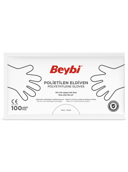 Beybi PET (Polietilen) Eldiven 6 GR- 100'lük Poşet