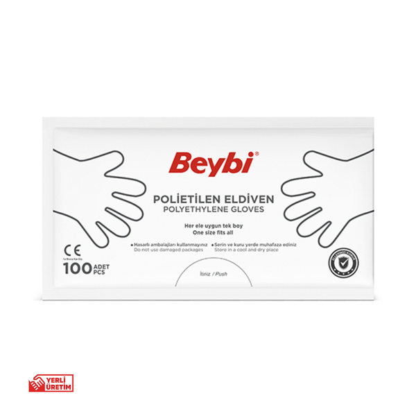 Beybi PET (Polietilen) Eldiven 6 GR- 100'lük Poşet