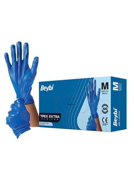 Beybi TPEX Extra Eldiven Mavi - 100'lük Kutu